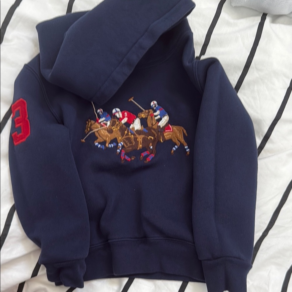 Polo by Ralph Lauren Kids Blue Hoodie with Polo Embroidery
